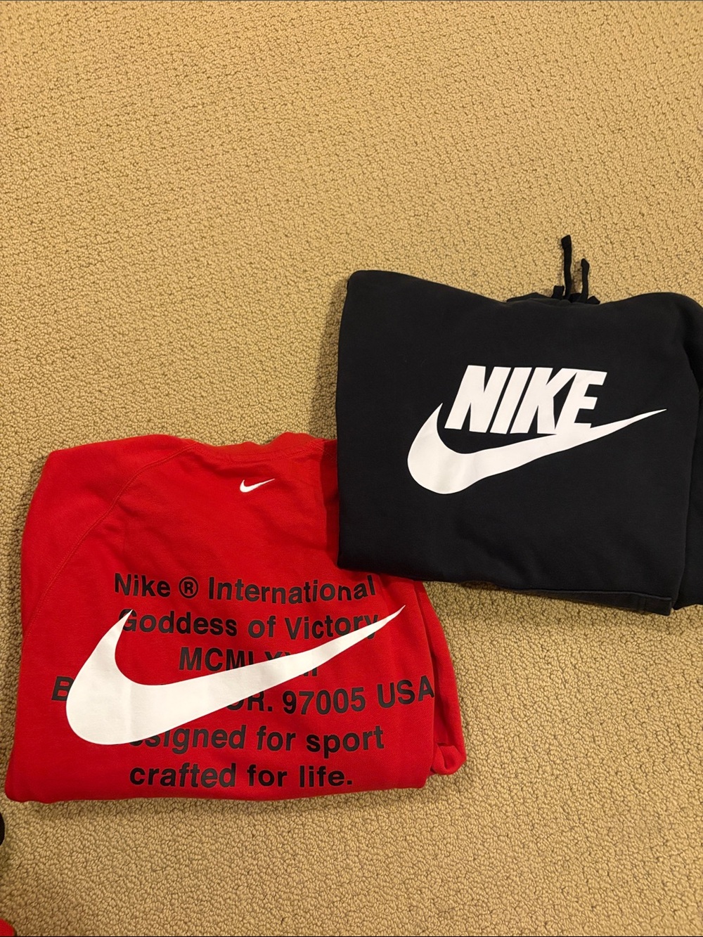 Nike Red & Black Sweatshirt Duo with White Swooshes